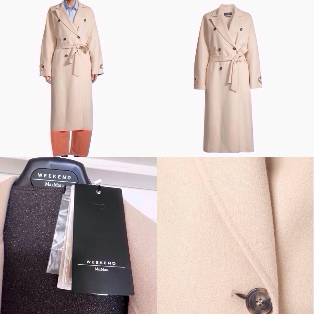NWT Weekend MAX MARA Beautiful Virgin Wool Coat Size US16  Beige